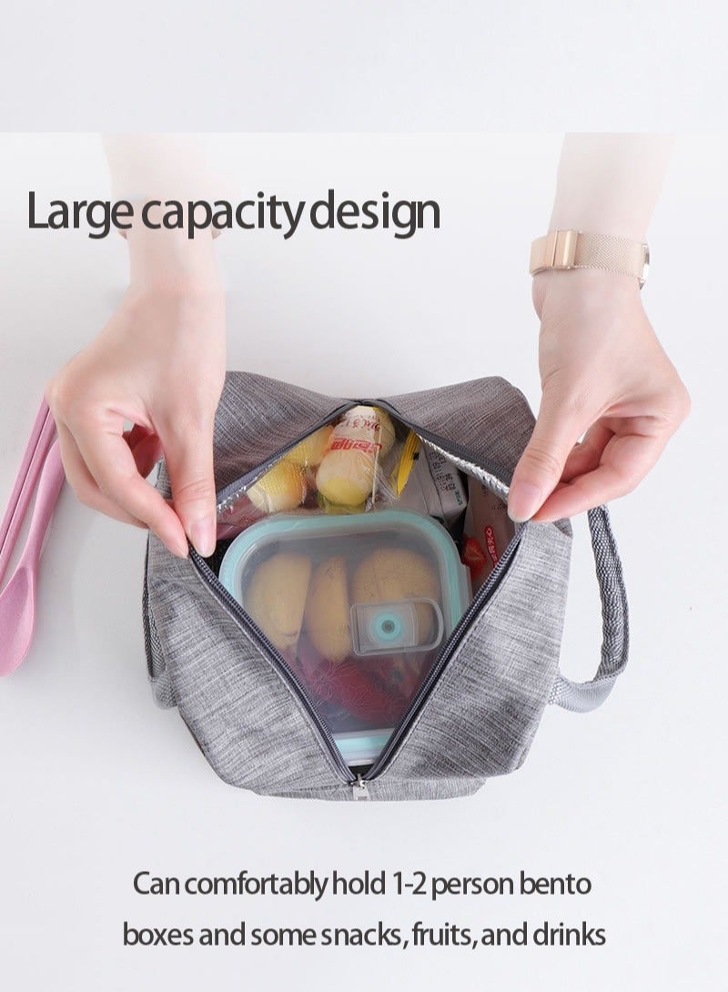 Manhua Portable waterproof thick lunch bag suitable for men and women, adult office portable bento bag - Image 5