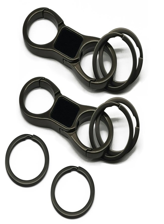 Lancher 2-Pack Key Chain Easy to Remove Keys Quick Release (2 Extra Key Rings and Gift Box) Double Key Clip Car Keychain for Man and Women-Black - Image 1