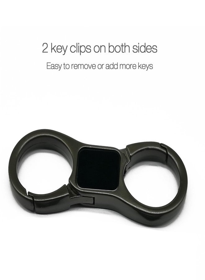 Lancher 2-Pack Key Chain Easy to Remove Keys Quick Release (2 Extra Key Rings and Gift Box) Double Key Clip Car Keychain for Man and Women-Black - Image 2