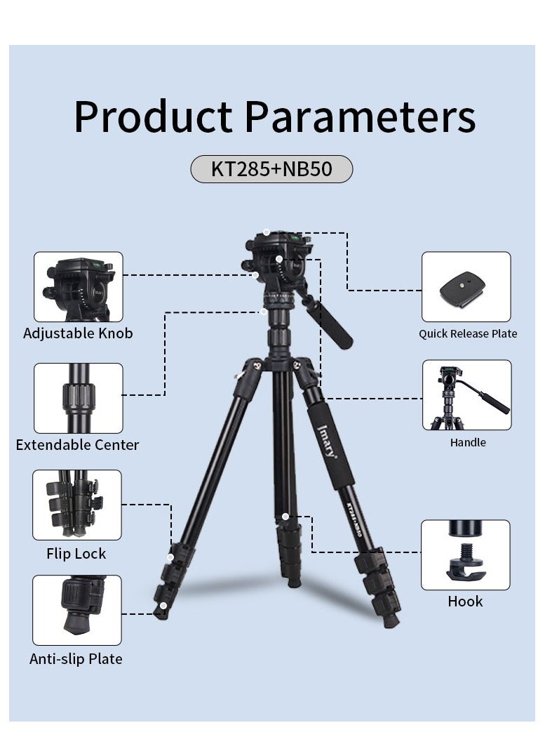 Jmary KT285+NB50 2-in-1 Tripod with Hydraulic Head - Image 2