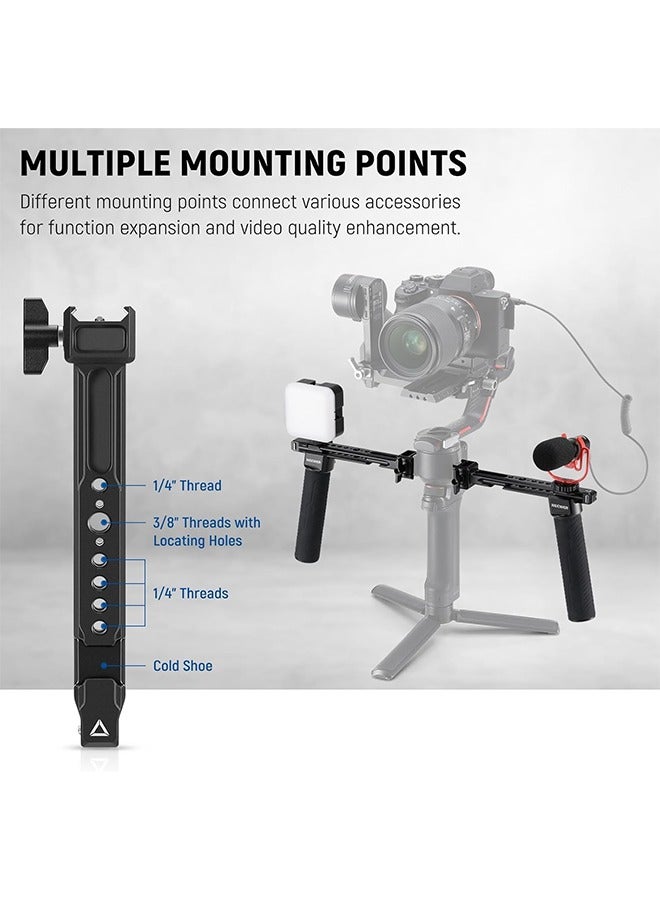 Neewer NEEWER Dual Handgrip Compatible with DJI RS4 RS4 Pro RS3 RS3 Pro RS2 RSC2 Ronin S SC Gimbal, Dual Handle Kit with 2 Mini NATO Rails, Quick Release NATO Clamps, 1/4" & 3/8" Threads, GA006  - Image 3