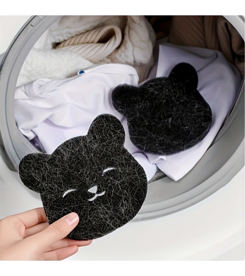 2pcs Black Washing Machine Hair Filter Sticky Adsorption Cat Hair Cleaner Pet Hair Remover - Image 1