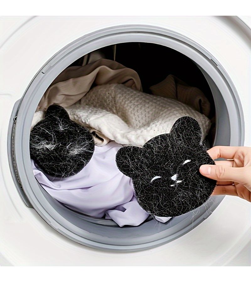 2pcs Black Washing Machine Hair Filter Sticky Adsorption Cat Hair Cleaner Pet Hair Remover - Image 3