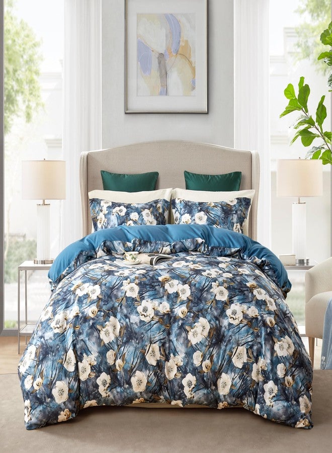 Cupocupa Floral Queen Comforter Set;Vintage Garden Boho Bedding Comforter Set Soft Reversible Botanical Flower Comforter Design 1 Comforter 2 Pillow Shams Botanical Patterns Comforters Queen Size Set - Image 2