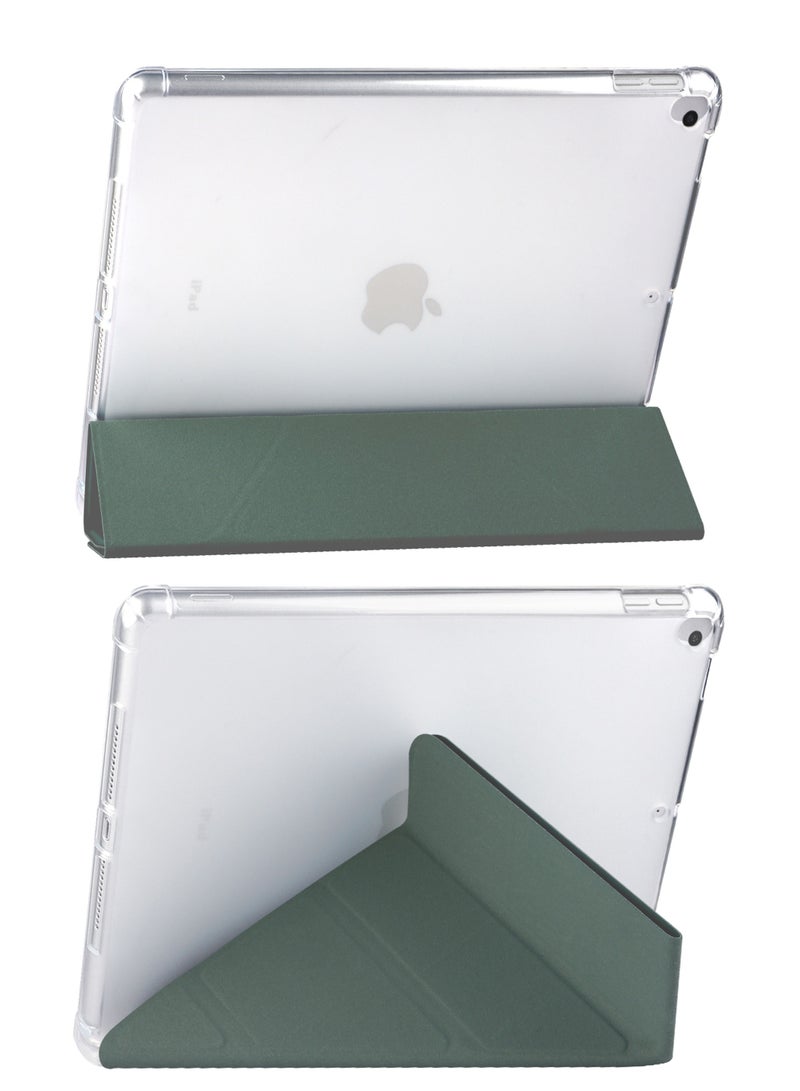 روك بو حافظة لجهاز iPad مقاس 10.2 بوصة (الجيل التاسع/الثامن/السابع 2021/2020/2019) مع حامل قلم شفاف وغطاء خلفي شفاف وحامل رفيع وغطاء لوحي مقاوم للصدمات مع خاصية الاستيقاظ/السكون التلقائي - Image 2