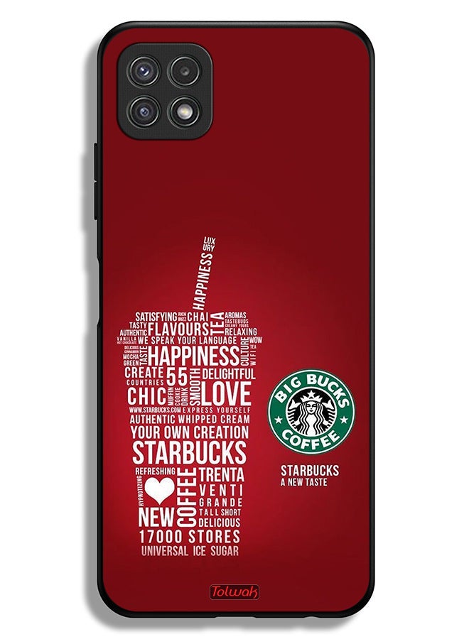 Tolwak Samsung Galaxy A22 5G Protective Case Cover Coffee Sticker - Image 1
