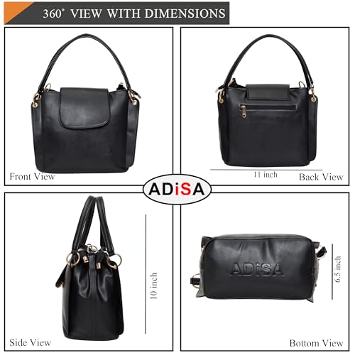 ADISA Shoulder Handbag for Women - Stylish Crossbody Bag with Sling Belt, Ladies' Purse with Top Zipper Closure, Gift for Women and Girls (AD4055) - Image 2