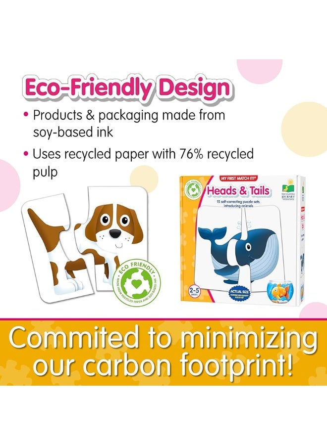 The Learning Journey: My First Match It - Head and Tails - 15 Piece Self-Correcting Animal Matching Puzzles - Learning Toys for Toddlers 1-3 - Award Winning Toys - Image 1