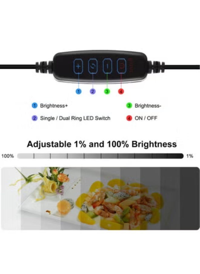 PULUZ 11.8 Inch/30cm Portable Photo Lighting Studio Light Box Shooting Tent Box Kit 30cm Ring Light with 6 Colors Backdrops (Black, White, Yellow, Red, Green, Blue) - Image 4