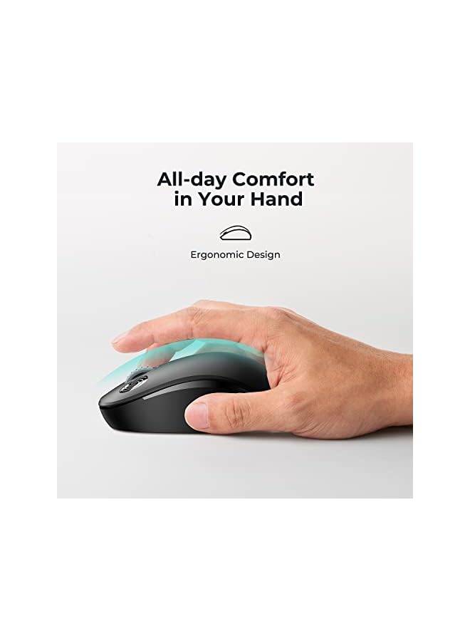 Yamdrok Wireless Mouse, 2.4G Ergonomic USB Cordless Mouse, with Nano Receiver Light Weight Gaming Mouse, Ultra-fast Scrolling Portable Mouse,15 Months Battery Life, for Laptop, PC, Chromebook, etc. - Image 2
