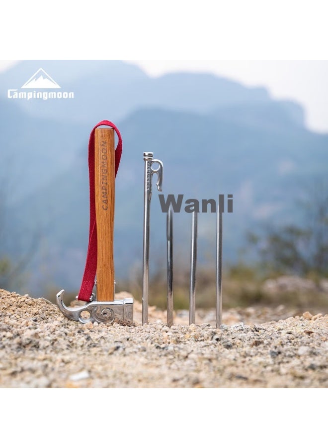 Campingmoon, Keiman Ground Stake, Forged Stainless Steel, Tent Stakes, Outdoor Windproof Fasteners, Tent Pegs, 30cm, 8 Pieces - Image 1
