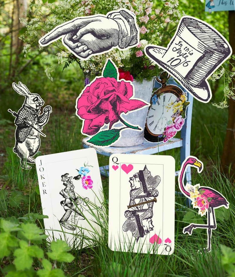 Talking Tables Pack of 8 Alice in Wonderland Props - Oversized Decorations, Party Supplies For Mad Hatter Tea Party, Birthday, Afternoon Teas, Baby Shower, Garden - Image 2