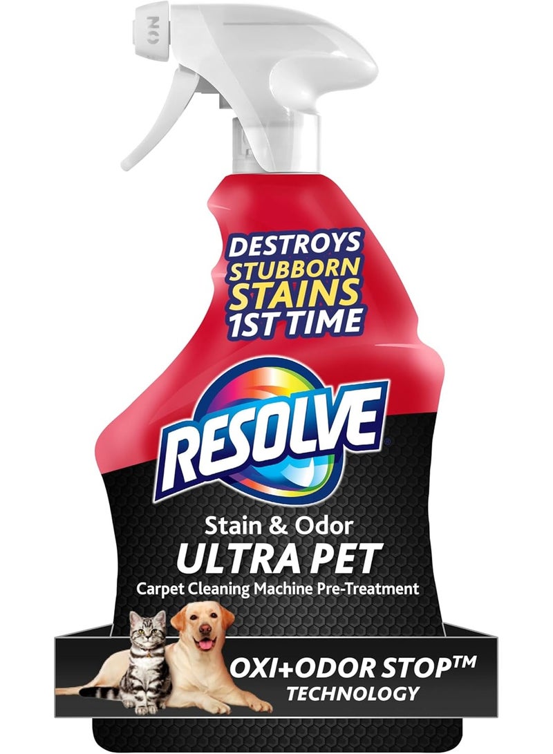 Resolve رذاذ إزالة الروائح والبقع من ريزولف ألترا للحيوانات الأليفة – منظف سجاد لبول وبراز القطط والكلاب، 32 أونصة - Image 1