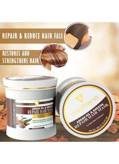 VOLAMENA WITH DEVICE Volamena Argan Oil & Keratin Repair Hair Mask 250 Mlfor Men/Women Repairs Dry & Damaged Hair Reduces Hair Fall Soothes And Moisturizes Your Scalp Deep Conditioner  - Image 4