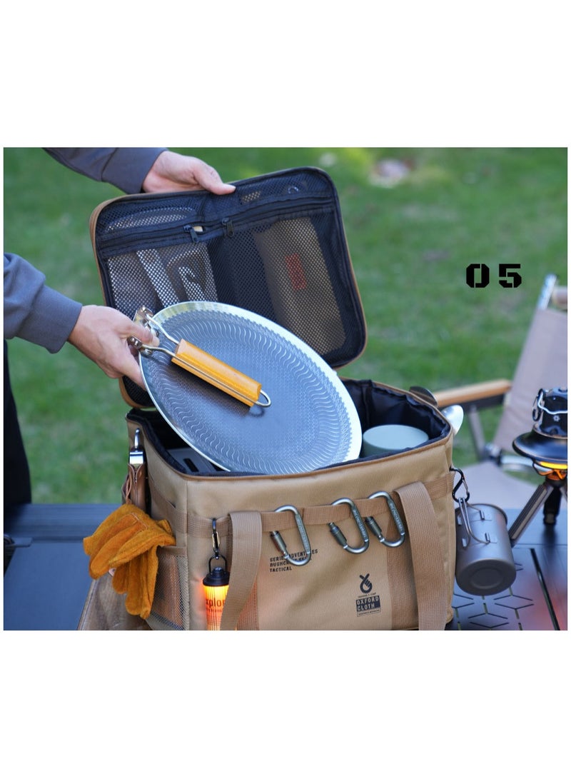 HUMJO 30L Foldable Storage Bag- Large Capacity for Camping Equipment Storage Box, Outdoor Picnic Tableware and Kitchenware Tactical Bag - Image 3