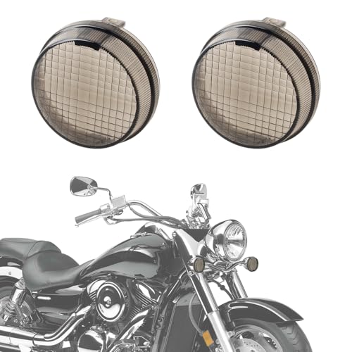 QUASCO 2PCS Smoked Turn Signal Light Lens Covers Turn Signals Lenses Compatible with Honda Shadow VTX 1300 Cruisers Kawasaki Vulcan 2000 1600 Classic Nomad - Image 1