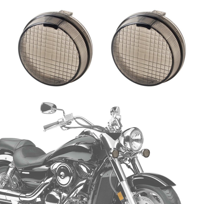 QUASCO 2PCS Smoked Turn Signal Light Lens Covers Turn Signals Lenses Compatible with Honda Shadow VTX 1300 Cruisers Kawasaki Vulcan 2000 1600 Classic Nomad - Image 3