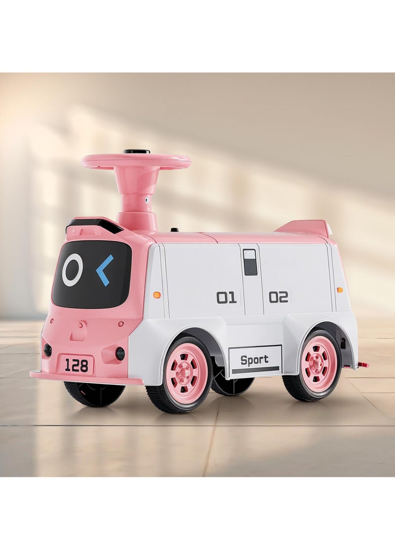 BAYBEE - Waldo Baby Ride on Car for Kids, Ride on Baby Car with Lights, Music & Storage Space | Kids Push Car for Baby | Push Ride on Car for Kids Toddlers 1 to 3 Years Boys Girls Pink - Image 1
