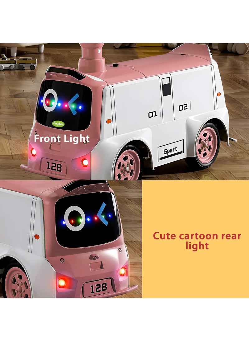 BAYBEE - Waldo Baby Ride on Car for Kids, Ride on Baby Car with Lights, Music & Storage Space | Kids Push Car for Baby | Push Ride on Car for Kids Toddlers 1 to 3 Years Boys Girls Pink - Image 1