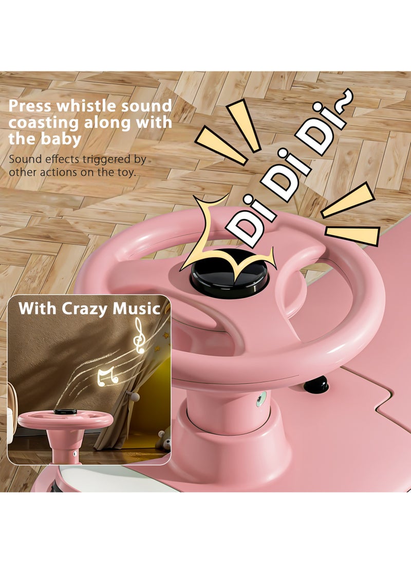 BAYBEE - Waldo Baby Ride on Car for Kids, Ride on Baby Car with Lights, Music & Storage Space | Kids Push Car for Baby | Push Ride on Car for Kids Toddlers 1 to 3 Years Boys Girls Pink - Image 1