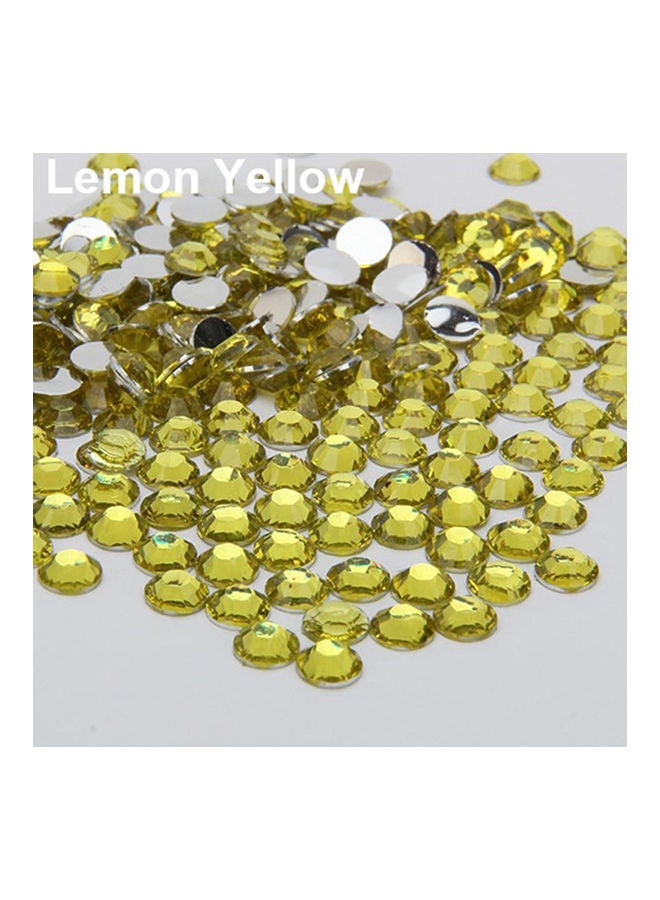 NIBEMINENT 2000Pcs Flat Back Resin Rhinestones DIY Phone Case Nail Decals 2/3/4/5mm Lemon Yellow 20*10*20cm  - Image 1