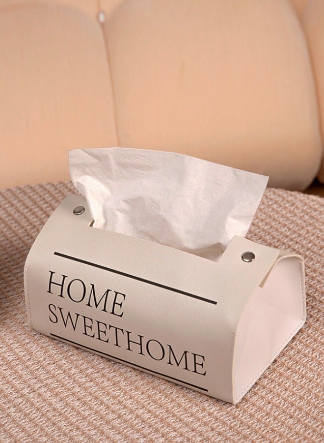TD HOME Vintage Letter  Leather Tissue Box Tissue Organizer Antique Tissue Holder - Image 5