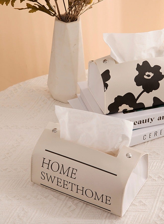 TD HOME Vintage Letter  Leather Tissue Box Tissue Organizer Antique Tissue Holder - Image 2