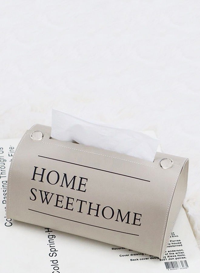 TD HOME Vintage Letter  Leather Tissue Box Tissue Organizer Antique Tissue Holder - Image 3