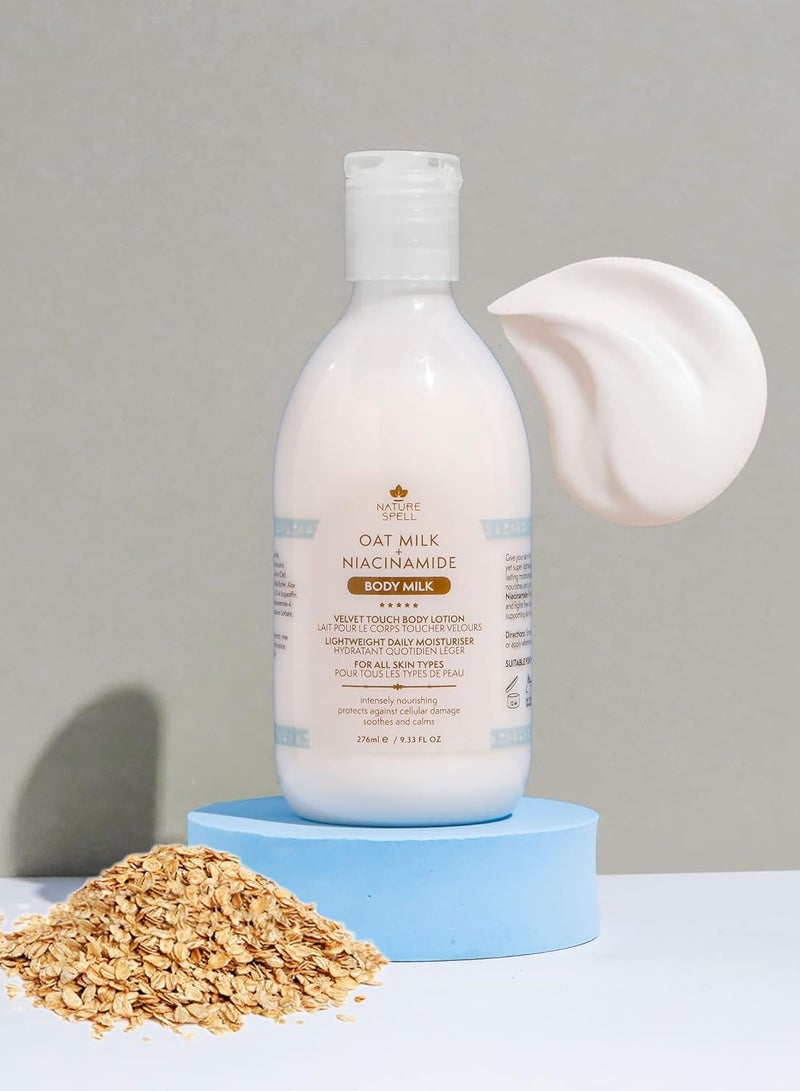 نايتشر سبيل لوشن الجسم المخملي من Nature Spell بحليب الشوفان والنياسيناميد – ترطيب ونعومة للبشرة – 276 مل - Image 3