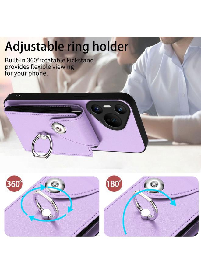 Zaboon Case For Huawei Pura 70 Organ Card Bag Ring Holder Phone Case with Long Lanyard - Image 4