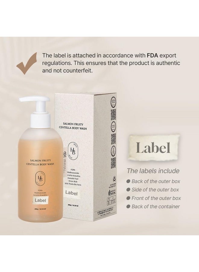 HEVEBLUE HEVEBLUE Salmon Fruity Centella Body Wash - Sensitive Skin, Korean Skincare, Bodycare, Hypoallergenic, Allergen-free Fragrance, PDRN, Salmon PDRN, Moisturizing, Natural Surfactants, K-Beauty  - Image 2