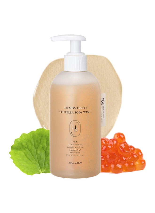 HEVEBLUE HEVEBLUE Salmon Fruity Centella Body Wash - Sensitive Skin, Korean Skincare, Bodycare, Hypoallergenic, Allergen-free Fragrance, PDRN, Salmon PDRN, Moisturizing, Natural Surfactants, K-Beauty  - Image 1