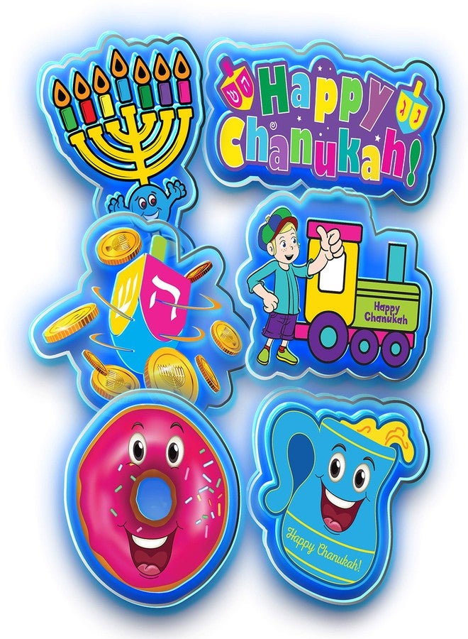 Izzy 'n' Dizzy Hanukkah LED Window Gel 6 Piece - Hanukkah Décor - Holiday Party Decoration - Happy Chanukah Window Gel - Image 4