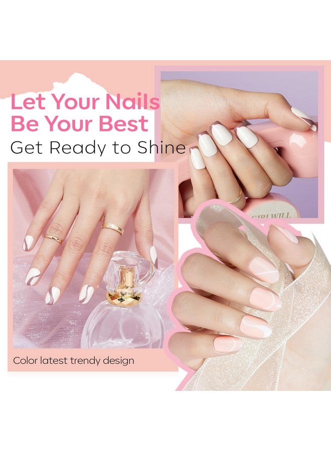 MODELONES Nail Polish Set, 6 Colors Natural Nude Nail Polish Bubble Bath Quick Dry Skin Tone Glitter Spring Summer Nail Polish Kit Fingernail Polish Nail Art Salon Home Easter Gifts For Women Girl - Image 4