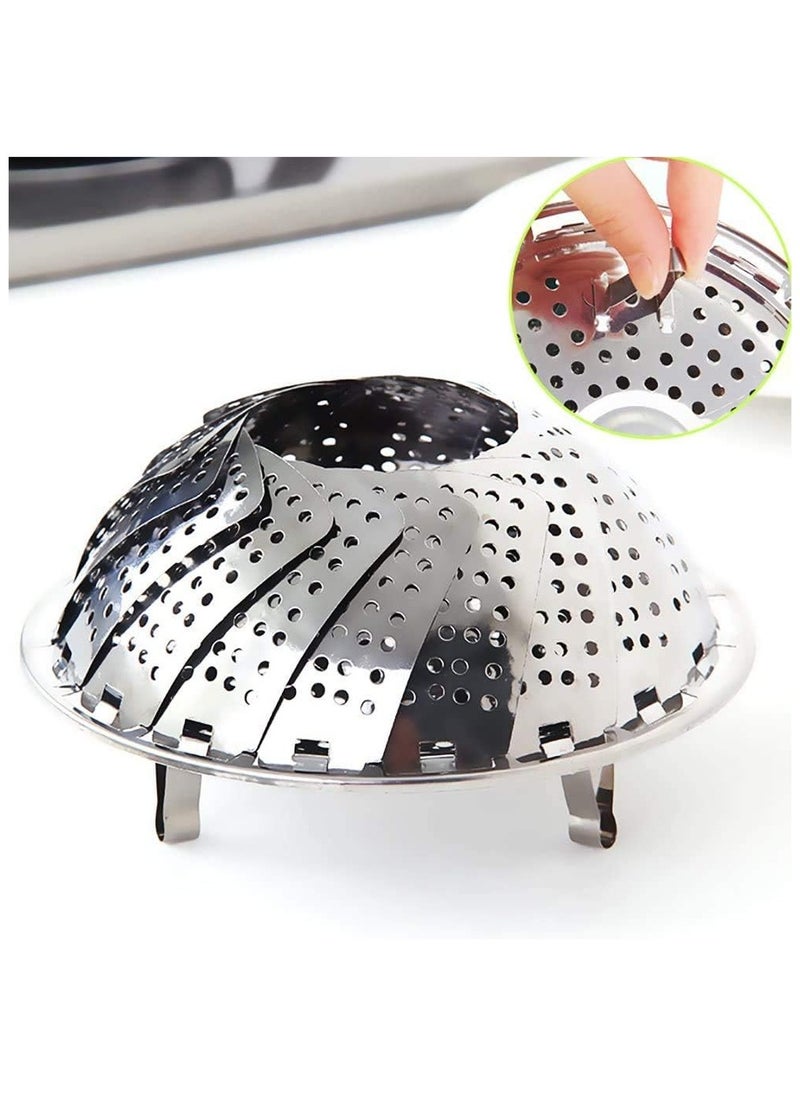 Sweet Home - Steamer Basket for Cooking,Folding Expandable Steamers,Fit Various Size Pot,Stainless Steel Vegetable Steamer Basket - Image 1