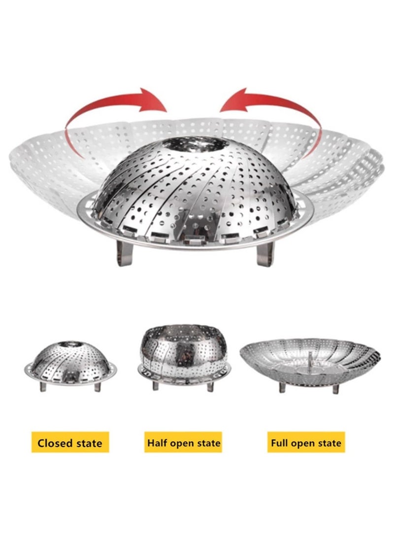 Sweet Home - Steamer Basket for Cooking,Folding Expandable Steamers,Fit Various Size Pot,Stainless Steel Vegetable Steamer Basket - Image 1