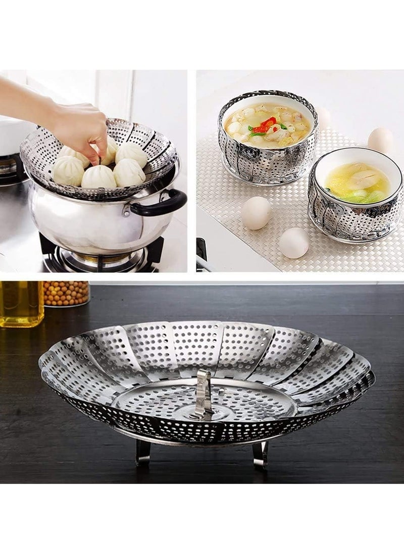 Sweet Home - Steamer Basket for Cooking,Folding Expandable Steamers,Fit Various Size Pot,Stainless Steel Vegetable Steamer Basket - Image 1