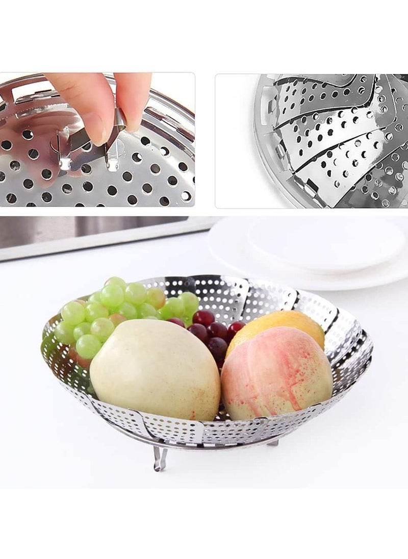 Sweet Home - Steamer Basket for Cooking,Folding Expandable Steamers,Fit Various Size Pot,Stainless Steel Vegetable Steamer Basket - Image 1