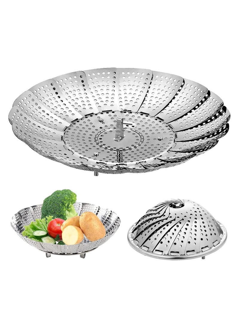 Sweet Home - Steamer Basket for Cooking,Folding Expandable Steamers,Fit Various Size Pot,Stainless Steel Vegetable Steamer Basket - Image 1