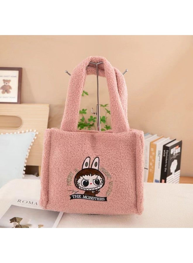 Bubble Matla Cloth Messenger Bag Cartoon Backpack Doll Change Plush Bag Children's Shoulder Bag-Color:Tote Bag Pink-Height:28*31cm  - Image 1