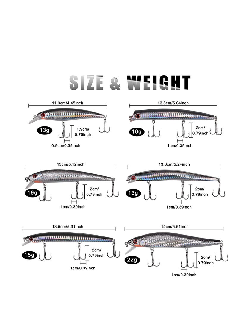 Generic - Fishing Lures Kit Top Water Lures For Freshwater And Saltwater,  6 Pieces Sharp Treble Hooks With 3D Body Design And Stainless Steel Split Rings Fishing Lures - Image 1