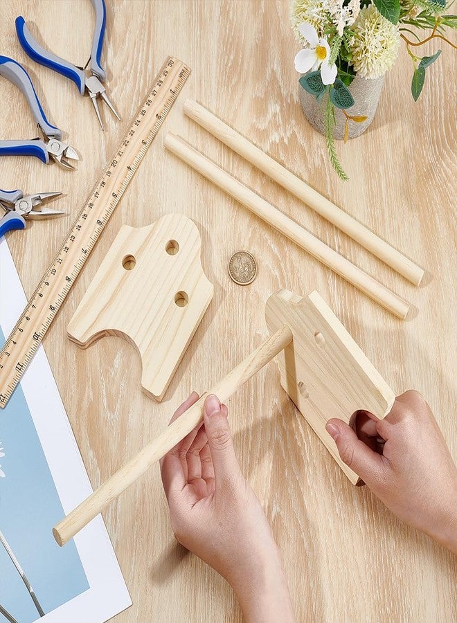 BENECREAT Mini Wood Pliers Rack, 9.8x3.7x5inch Jewelry Pliers Holder Rack, Bench Top Organizer for Jewelers Work Bench Studio Tool Shed Storage Tongs - Image 3