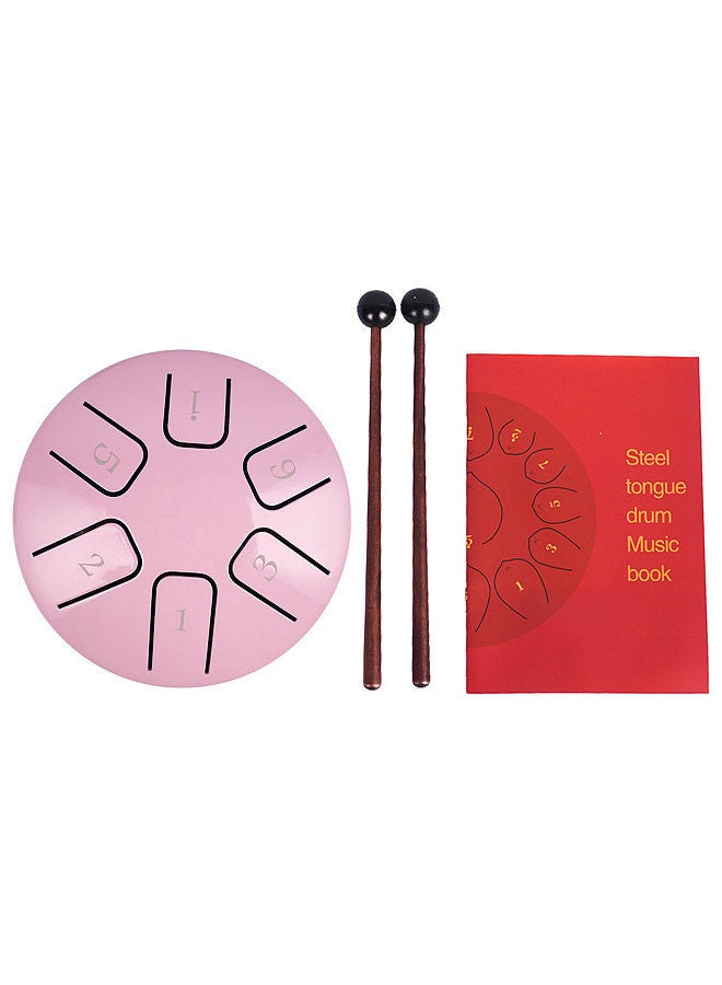 Generic 6 Notes 3.8-inch Mini Steel Tongue Drum Hand Pan Drum Zen Drum Percussion Instrument with Drumsticks for Beginner Musical Education Concert Mind Healing Yoga Meditation - Image 2