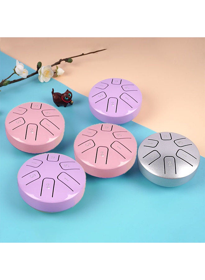 Generic 6 Notes 3.8-inch Mini Steel Tongue Drum Hand Pan Drum Zen Drum Percussion Instrument with Drumsticks for Beginner Musical Education Concert Mind Healing Yoga Meditation - Image 5
