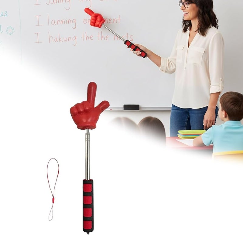 عصا مؤشر تلسكوبية قابلة للسحب باللون الأحمر للمعلمين وعارضين الفصول الدراسية - Image 3