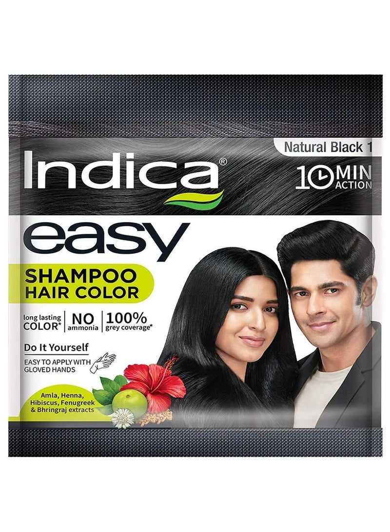 Indica Easy 10 Minutes Shampoo Hair Color Dark Brown 20.5ml, Pack Of 5 - Image 1