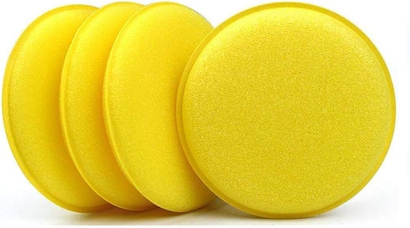DETACHI Car Polish Sponge Multipurpose Car Foam Wax Applicator Polish Pad Soft Car Clean Wax Sponge Used for Detailing Polish for Bike and Car Dashboard Round Pads - Pack of (4) - Image 1