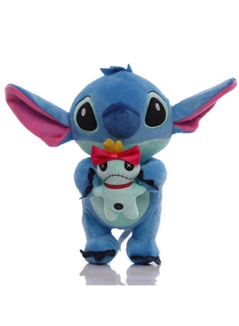 Stitch Doll Children's Plush Toy Gift (Blue Standing Holding Little Gold) - Image 1