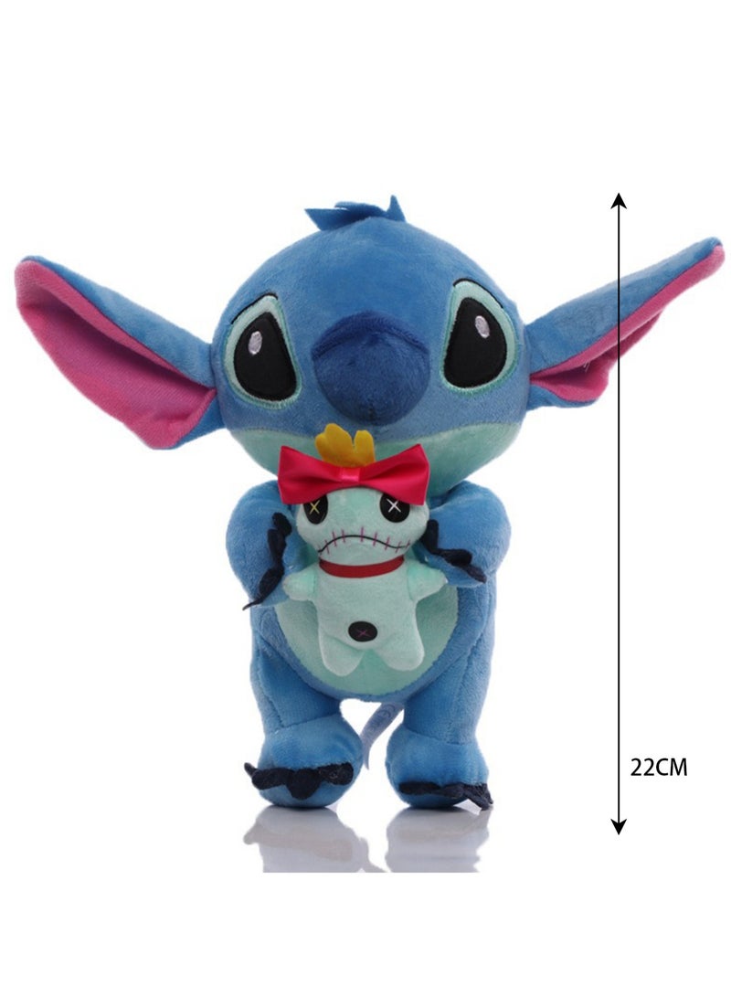 Stitch Doll Children's Plush Toy Gift (Blue Standing Holding Little Gold) - Image 2