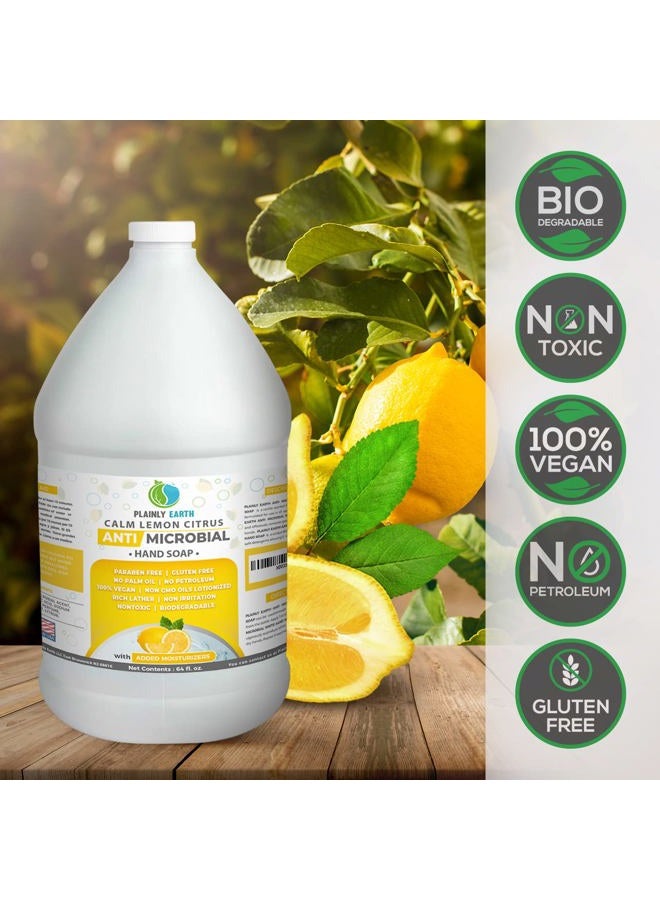 Plainly Earth Antimicrobial Liquid Hand Soap - Antibacterial Soap Refill - Hand Soap Refill Bottle - Cruelty Free Moisturizing Soap, Calm Lemon Citrus, 64 Oz - Image 4